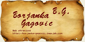 Borjanka Gagović vizit kartica